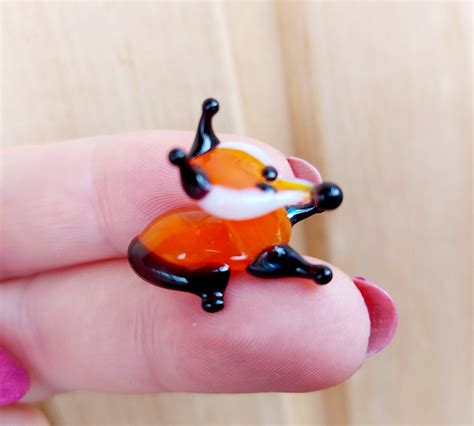 Miniature Glass Figurines Miniature Glass Fox Murano Glass Etsy