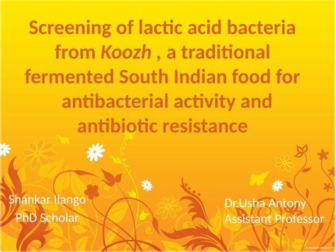 Pdf Screening Of Lactic Acid Bacteria From Koozh A Traditional