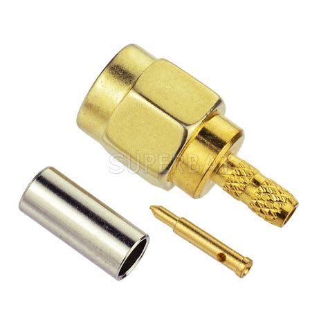 SMA Plug Male Straight Crimp Connector For RG316 RG174 LMR100