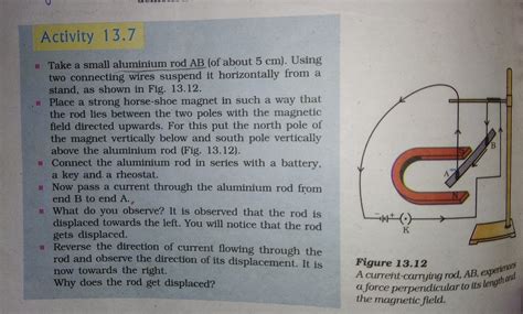 Describe An Activity To Show That Current Carrying Conductor Placed Perpendicular To The