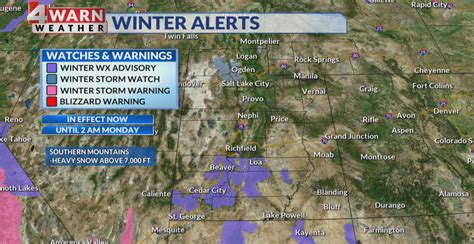 Winter Weather Advisories in effect for parts of southern Utah