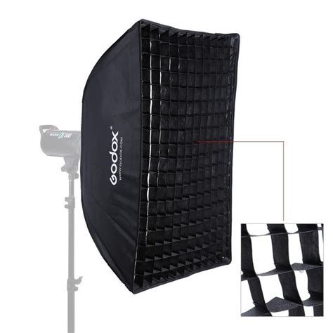 Softbox Bowens armado rápido Godox 60x90cm con tela difusora grilla