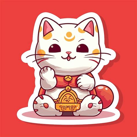 Premium Vector Vector Lucky Cat Illustration Isolated On White