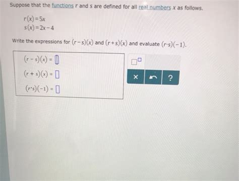 Solved Suppose That The Functions R And S Are Defined For Chegg