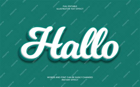 Premium Vector Hallo Text Effect