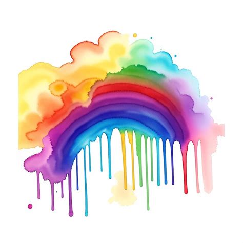 Premium Ai Image Colorful Watercolor Rainbow