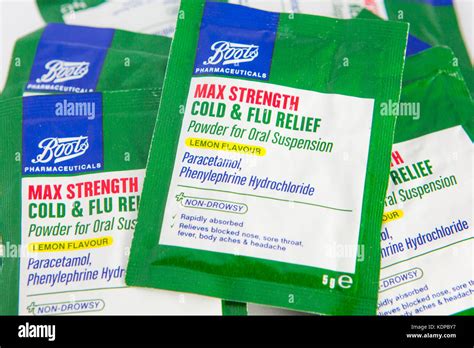 Boots Cold And Flu Relief Stock Photo Alamy