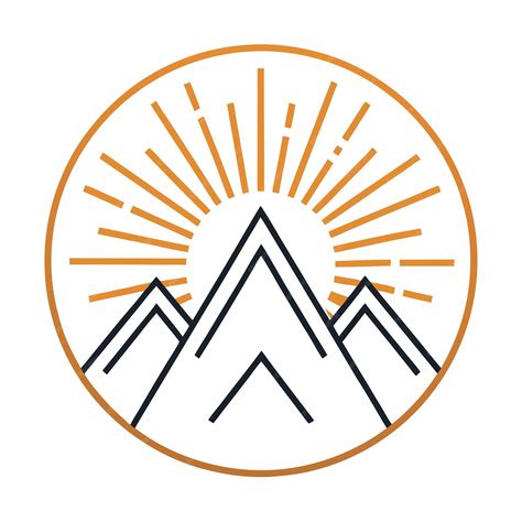 Premium Vector Sun And Mountain Line Art Logo Design Vector Art And