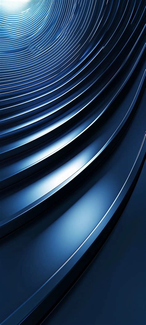 An Abstract Blue Background With Curved Lines And Bright Light At The