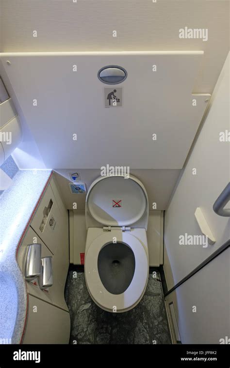 Airplane Toilet Stock Photo Alamy