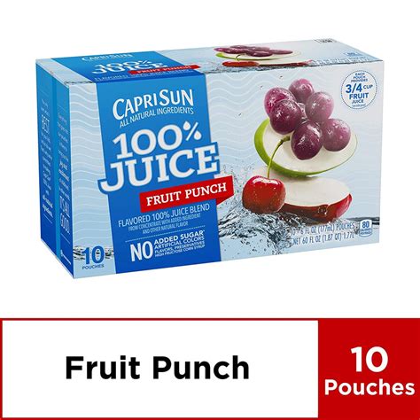 Capri Sun 100 Fruit Punch Juice 60 Fl Oz Pack Of 4