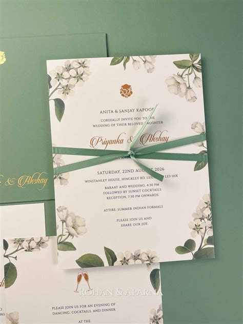 Garden Wedding Indian Wedding Card By Rohan And Aparna