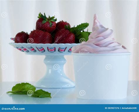 Frozen Soft Serve Yogurt Stock Photo Image Of Natural 283907376