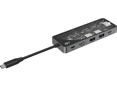 ISY IAD 1024 2 Power Delivery USB C 5 In 1 Multiport Adapter Silber