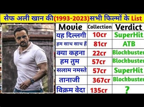 Saif Ali Khan All Movie List Saif Ali Khan All Hit And Flop