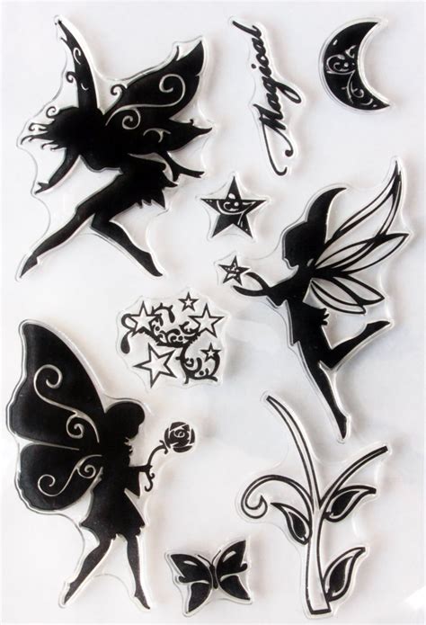 Magical Fairy Faerie And Star Set Of 9 Clear Cling Stamps Etsy