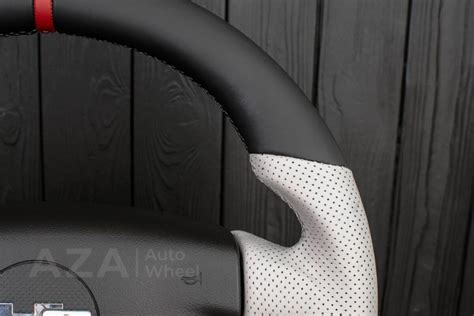 Steering Wheel Hummer H Carbon Fiber Perforated Leather White Details