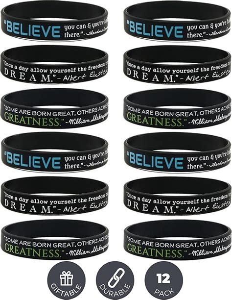 Amazon Inkstone Pack Motivational Quote Wristbands Believe