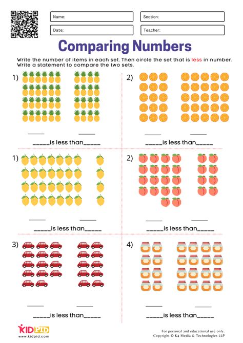 Comparing Numbers Worksheets For Grade 1 Kidpid