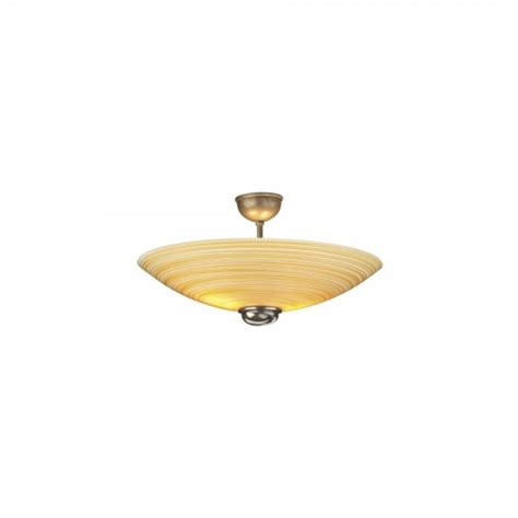 Dar Swf5863 Swirl Semi Flush Pendant Bronze Complete With Amber Glass Fdl120 Love4lighting