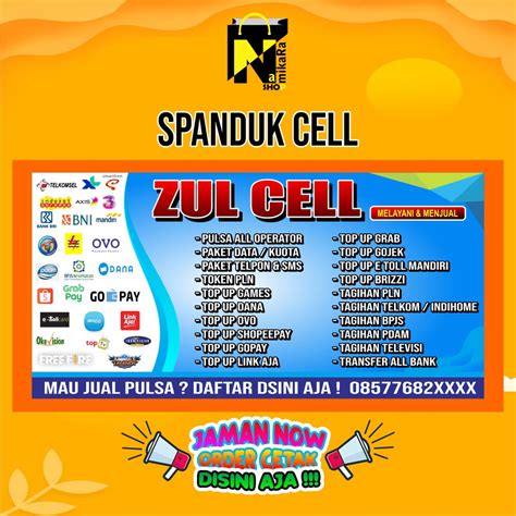 Jual Spanduk Banner Konter Pulsa Cell Seluler Ukuran X Shopee Indonesia