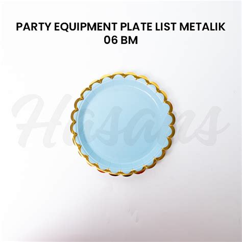 Jual Pcs Piring Kertas List Emas Paper Plate Piring Ulang