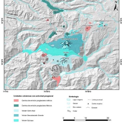 Esquema geológico de unidades volcánicas postglaciales Download