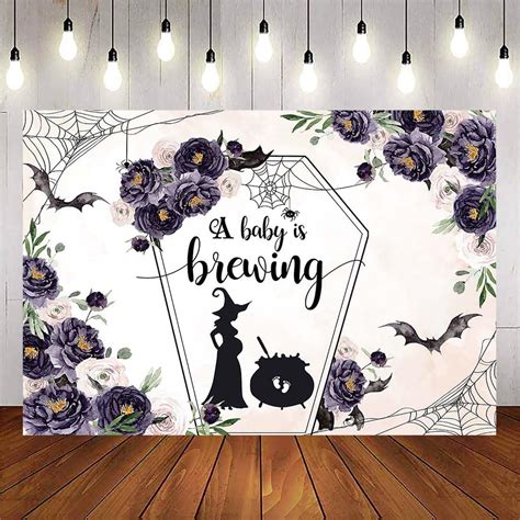 Amazon Avezano Baby Is Brewing Backdrop For Halloween Baby Shower