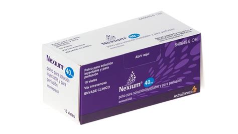 NEXIUM 40 Mg POLVO PARA SOLUCION INYECTABLE Y PARA PERFUSION 10 Viales