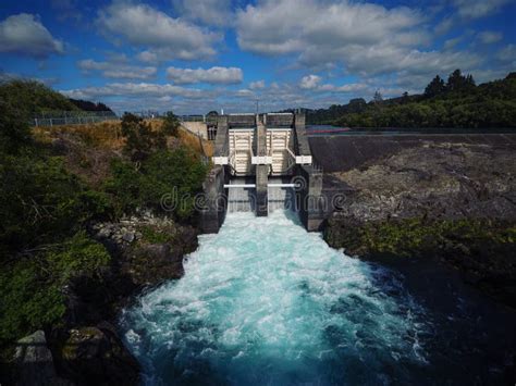 Water Discharged Released From Hydro Electricity Power Plant Reservoir