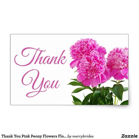 Thank You Pink Peony Sticker
