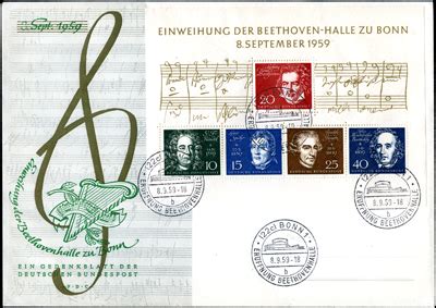 Block Beethoven Block Auf Ersttagsbrief Briefmarken Haller