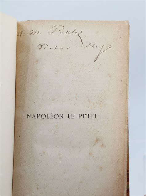 HUGO Napoléon le Petit Autographe Edition Originale