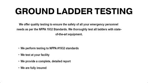 Ladder Testing — Fds Fire Hose And Ladder Testing