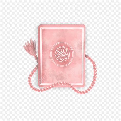 Gambar Pink Quran Dengan Tasbih Merah Jambu Quran Tasbih PNG