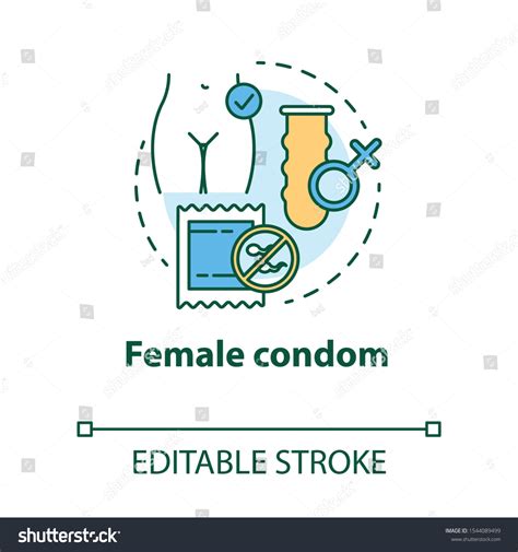 Female Condom Concept Icon Safe Sex Stock Vector Royalty Free