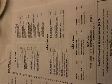 Menu - Bayside Restaurant