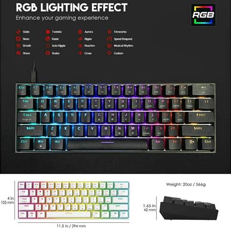 Teclado Gamer 60 Fantech MAXFIT61 MK 857 Mecánico RGB Cable