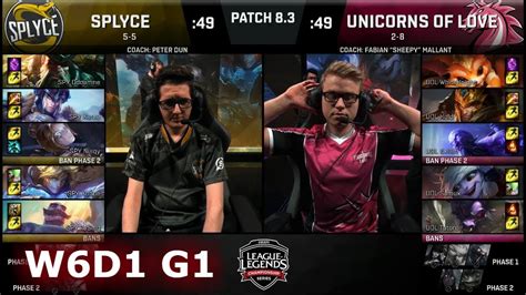 Splyce Vs Unicorns Of Love Week 6 Day 1 Of S8 EU LCS Spring 2018