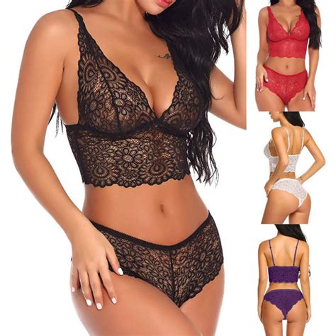 Nighties For Women Wear Sex And Bralette Bodysuit Women Lace Panty Bra