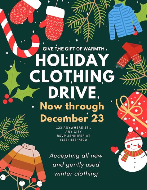 Digital Flyer Clothing Drive Template Flyer Holiday Flyer Clothes