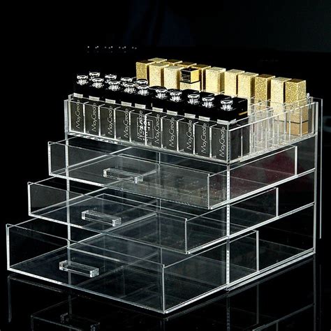 Factory Wholesale Custom Clear Compartment Perspex Acrylic Makeup