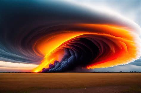 Premium AI Image | Epic sky of burning tornado