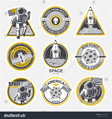 Space Set Logo Design Elements Beautiful Stock Vector (Royalty Free ...