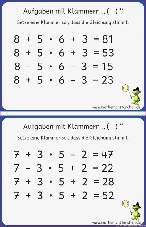 Punkt Vor Strich Arbeitsbl Tter Grundschule Konzepte F R