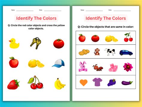 Printable Color Identification Matching Colors Worksheets For Kindergarten Teaching Resources