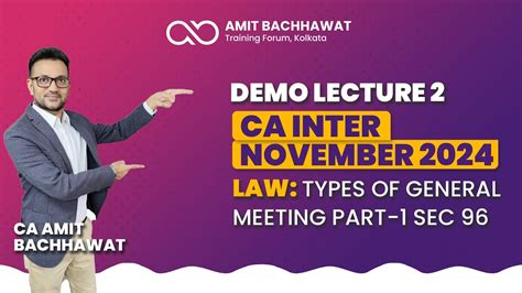 Demo Lecture Types Of General Meeting Ca Inter Law November