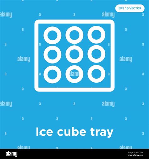 Ice Cube Bandeja Icono Vectorial Aislado Sobre Fondo Azul Señal Y