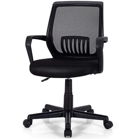 Costway Executive Mesh Mid Back Office Chair With Adjustable Height And