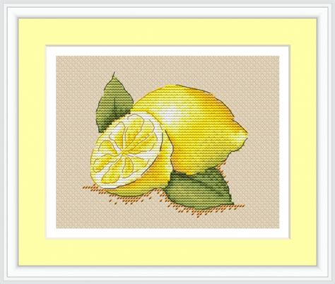 Lemon Slice Cross Stitch Pattern Code AEr 090 Alla Erokhova Buy